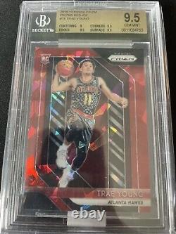Trae Young BGS 9.5 GEM MINT 2018-19 Panini Prizm Red Ice Prizms RC