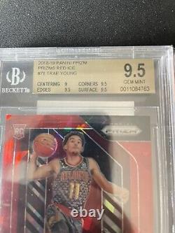 Trae Young BGS 9.5 GEM MINT 2018-19 Panini Prizm Red Ice Prizms RC