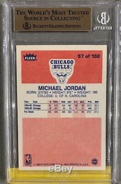 1986-1987 Fleer Basketball Gem Mint Michael Jordan Recrue Rc # 57 Bgs 9.5