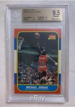 1986-1987 Fleer Michael Jordan Rookie # 57 Bgs 9,5 Gem Mint Super Rare