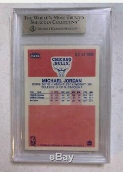 1986-1987 Fleer Michael Jordan Rookie # 57 Bgs 9,5 Gem Mint Super Rare