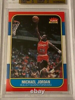 1986 87 Fleer Michael Jordan #57 Bgs 9.5 10 Centrage Psa Gem+ Mint Pcsc /526 Mj