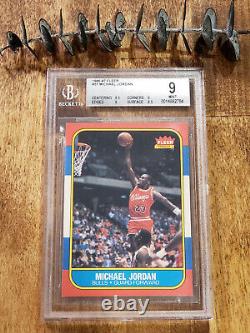 1986-87 Fleer Michael Jordan Rookie Card Rc #57 Mint Bgs 9 Avec Gem Mint 9.5