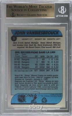 1986-87 O-Pee-Chee John Vanbiesbrouck #9 BGS 9.5 GEM MINT Rookie RC - Traduction en français: 1986-87 O-Pee-Chee John Vanbiesbrouck #9 BGS 9.5 GEM MINT Rookie RC