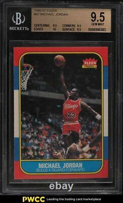1986 Basketball De Fleer Michael Jordan Rookie Rc #57 Bgs 9.5 Gem Mint