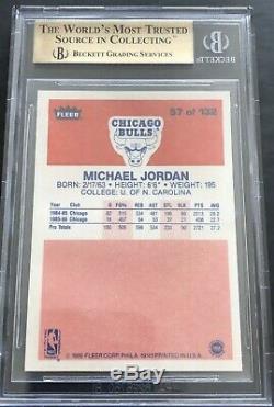 1986 Fleer Basketball Jordan Recrue Rc # 57 Bgs 9.5 Gem Mint Pristine