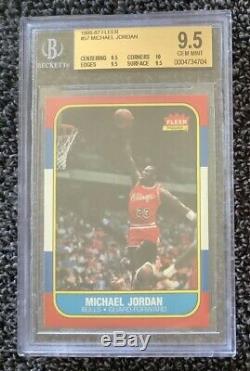 1986 Fleer Basketball Michael Jordan Recrue Rc # 57 Bgs 9.5 True Gem Mint Avec 10