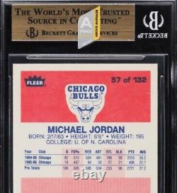 1986 Fleer Basketball Michael Jordan Rookie #57 Bgs 9.5 Gem Mint 10 Centrage