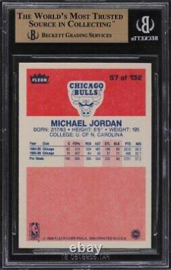 1986 Fleer Basketball Michael Jordan Rookie Rc # 57 Bgs 9.5 Gem Mint