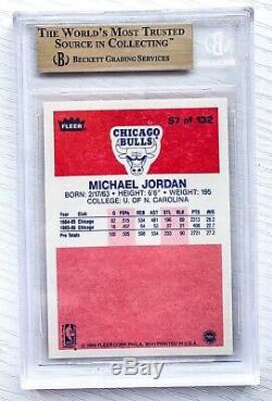 1986 Fleer Michael Jordan Rc Bgs 9,5 Gem Mint ++ ++ Dead Centré Psa 10 Crossover