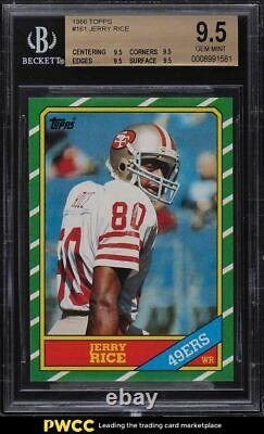 1986 Topps Football Jerry Rice Rookie Rc #161 Bgs 9.5 Gem Mint