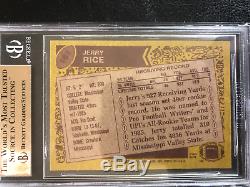 1986 Topps Jerry Rice Carte De Rookie # 161 Bgs 9.5 Gem Mint Quad 9.5's
