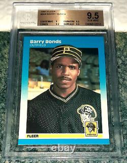 1987 Fleer #604 Barry Bonds Pittsburgh Pirates Rc Rookie Bgs 9.5 Gem Mint<br/> 
 <br/>	  Traduction en français: 1987 Fleer #604 Barry Bonds Pittsburgh Pirates Rc Rookie Bgs 9.5 Gem Mint
