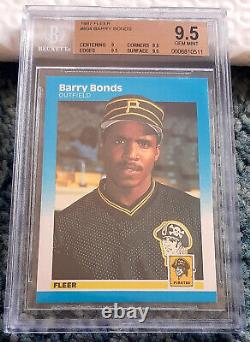 1987 Fleer #604 Barry Bonds Pittsburgh Pirates Rc Rookie Bgs 9.5 Gem Mint	

<br/>
   
<br/> 
Traduction en français: 1987 Fleer #604 Barry Bonds Pittsburgh Pirates Rc Rookie Bgs 9.5 Gem Mint
