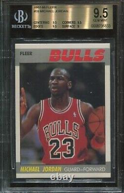 1987 Fleer Basketball # 59 Michael Jordan Bgs 9,5 Gem Mint (psa 10) Hof 2e Année