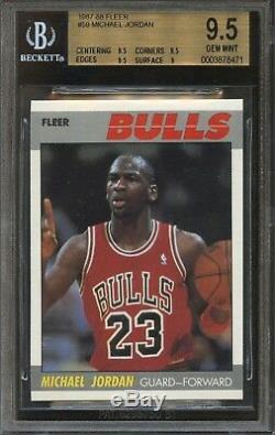 1987 Fleer Michael Jordan # 59 Bulls Bgs 9.5 Gem Mint