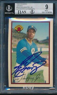 1989 Bowman Tiffany Baseball #220 Ken Griffey Jr. Rc Bgs 9 Menthe / 10 Gem Menthe Auto