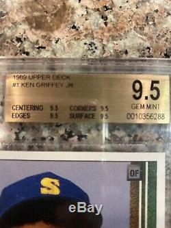 1989 Upper Deck # 1 Ken Griffey Jr. Rc Bgs Graded Gem Mint 9.5 Quad 9.5x4 Psa 10