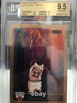 1990-91 Skybox Basketball Michael Jordan #41 Bgs 9.5 Gem Mint Dunking