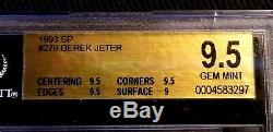 1993 Sp Foil # 279 Derek Jeter Bgs 9.5 Gem Mint 9.5 Corners (les Plus Hautes Bgs Corners)