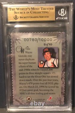 1994-1995 Donruss Elite Series Inserts Wayne Gretzky #5 Bgs 9.5 Gem Mint #/10,000