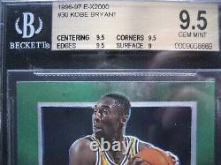 1996-97 Skybox E-X2000 #30 Kobe Bryant BGS 9.5 Gem Mint HOF Lakers Pop 26 <br/>
  
<br/>Traduction en français : 1996-97 Skybox E-X2000 #30 Kobe Bryant BGS 9.5 Gem Mint HOF Lakers Pop 26