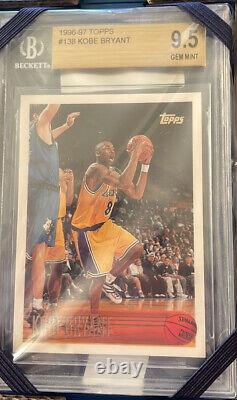 1996 Kobe Bryant Topps Rookie Rc #138 Bgs 9.5 Gem Mint Lakers<br/> 1996 Kobe Bryant Topps Rookie Rc #138 Bgs 9.5 Gem Mint Lakers