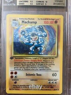 1999 1er Pokémon Tcg Édition De Base Machamp Holo Rare # 8 Bgs 9,5 Gem Mint-beckett