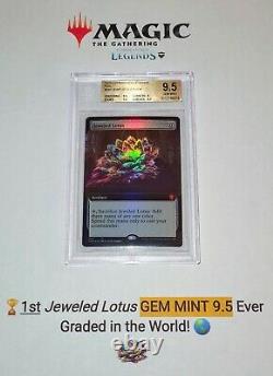 1st Jeweled Lotus Bgs 9.5 Gem Mint Jamais! Psa 10extension Art Foil Mtg Magie