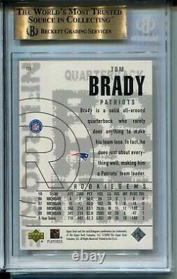 2000 Black Diamond Football 126 Tom Brady Rookie Card Rc Classé Bgs Gem Mint 9,5