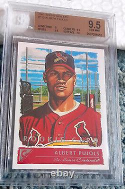 2001 Topps Gallery #135 Albert Pujols Rookie Rc Cardinals Bgs 9.5 Gem Mint Avec 10