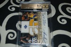 2002-03 Ud Verre @ Kobe Bryant @ Michael Jordan Bgs 9,5 Jersey Gem Mint Auto / 25