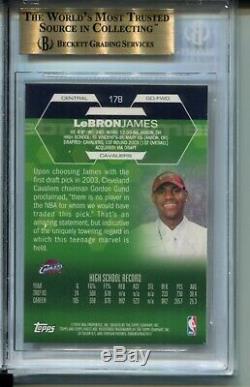 2002 Finest Basketball # 178 Lebron James Rookie Card Rc Graded Gem Mint Bgs 9.5