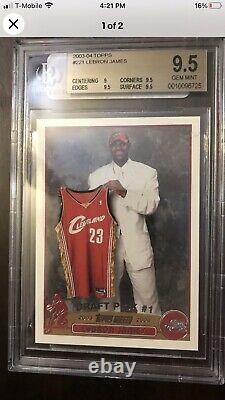 2003 Topps Lebron Bgs 9.5 Mint Rookie #221