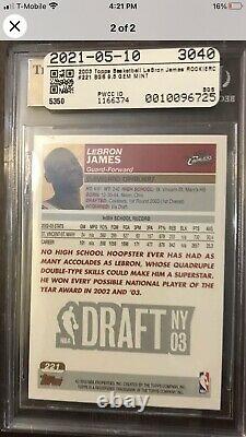 2003 Topps Lebron Bgs 9.5 Mint Rookie #221