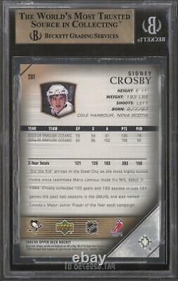 2005/06 Deck Supérieur Jeunes Pistolets Sidney Crosby Bgs 9.5 Carte #201 (monnaie)