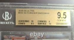 2005-06 Fleer Ultra Alexander Ovechkin Rookie Rc Bgs 9.5 Gem Mint? Deux 10 Subventions