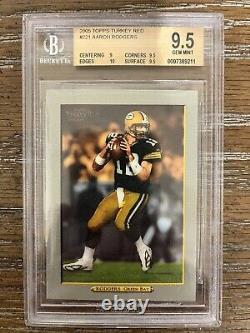 2005 Topps Turquie Rouge Aaron Rodgers Rc #221 Bgs 9.5 Menthe Gemme Haut Subs