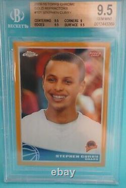 2009-10 Stephen Curry Chrome Or Refractor Topps Rookie Bgs 9.5 Gem Mint / 50