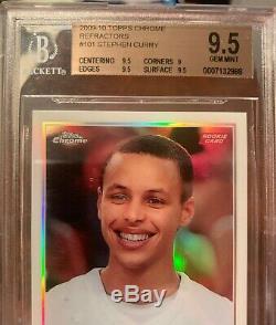 2009-10 Stephen Curry Chrome Refractor Rookie Topps Bgs 9.5 Gem Mint! Chaud