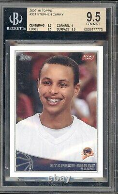 2009-10 Topps Stephen Curry Rookie Rc #321 Bgs 9.5 Menthe Gemme
