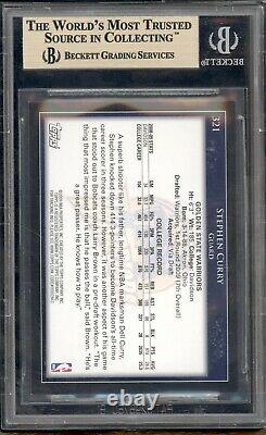 2009-10 Topps Stephen Curry Rookie Rc #321 Bgs 9.5 Menthe Gemme