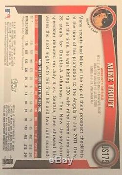 2011 Mise À Jour Mike Trout Topps Rookie Baseball Card Bgs 9,5 Gem Mint Rc # Us175
