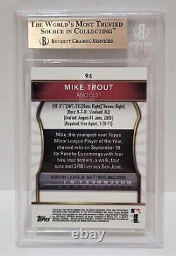 2011 Topps Finest Mike Trout Rc #94 Bgs 9.5 Gem Mint Angels Rookie