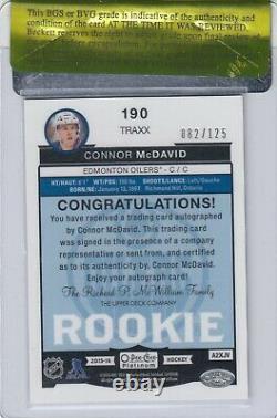 2015-16 Connor Mcdavid Opc Platinum Traxx Rookie Rc Auto /125 Bgs 9,5 Gem Mint