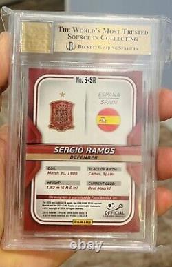 2016 Panini Prizm Uefa Sergio Ramos Signatures Auto Bgs 9.5 Gem Mint? Automatique 10