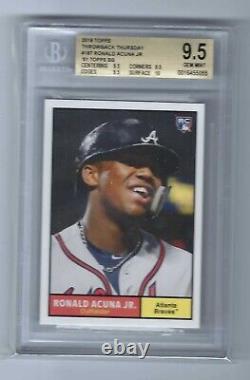 2018 Topps Throwback Thursday #187 Ronald Acuna Jr. Braves RC BGS 9.5 GEM MINT	<br/>
 
  <br/>Traduction: 2018 Topps Throwback Thursday #187 Ronald Acuna Jr. Braves RC BGS 9.5 GEM MINT