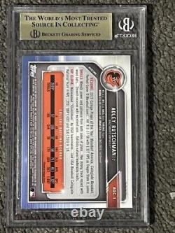 2019 1er Bowman Chrome #BDC1 Adley Rutschman RC BGS 10 PRISTINE GEM MINT Orioles<br/>
 <br/>
 
(Note: The title seems to be related to a sports card or collectible.)