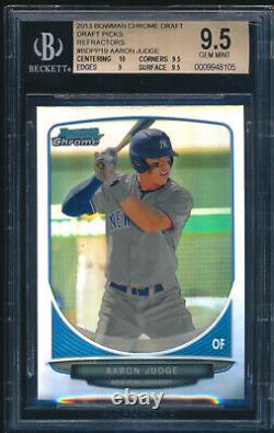 BGS 9.5 AARON JUDGE 1er 2013 Bowman Chrome Draft REFRACTOR Rookie RC GEM MINT<br/><br/>(Note: The translation may be slightly different depending on the context)