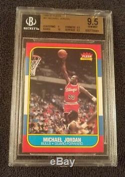 Bgs 9,5 Gem Mint 1986 Fleer Michael Jordan # 57 Subs Rc Rookie 10 / 9,5 / 9,5 / 9